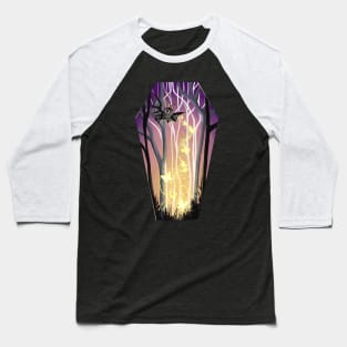 Bat in the Woods Coffin Baseball T-Shirt